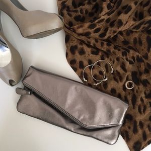 Metallic Pewter Clutch